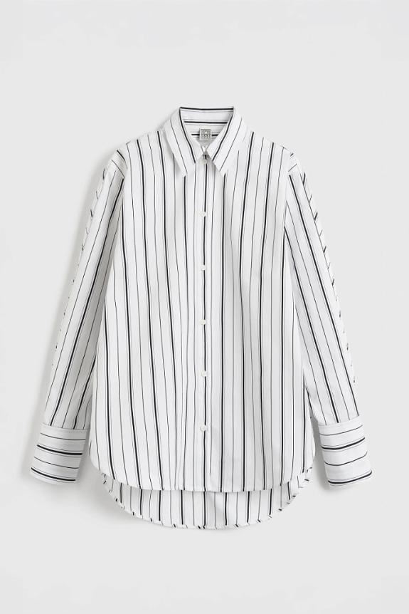 Toteme Kimono-sleeve Striped Shirt White/Black 